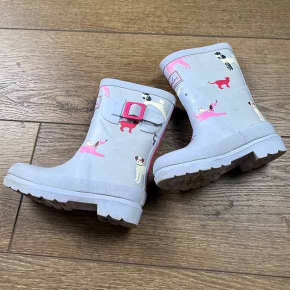 Joules Girls Rain Boots, Dog Print, Pull-On, Size 9, Outdoor, Preppy, School - Picture 3 of 8